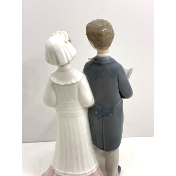 Lladro 4808 Wedding Couple Figurine 8" Bride & Groom With Bouquet Cake Topper - Picture 8 of 11